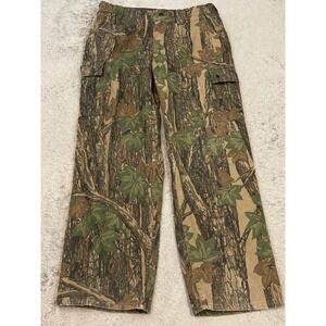 Winchester Mens Rebark Camo Cargo Hunting Pants Size L 36-38 Green Brown Tree